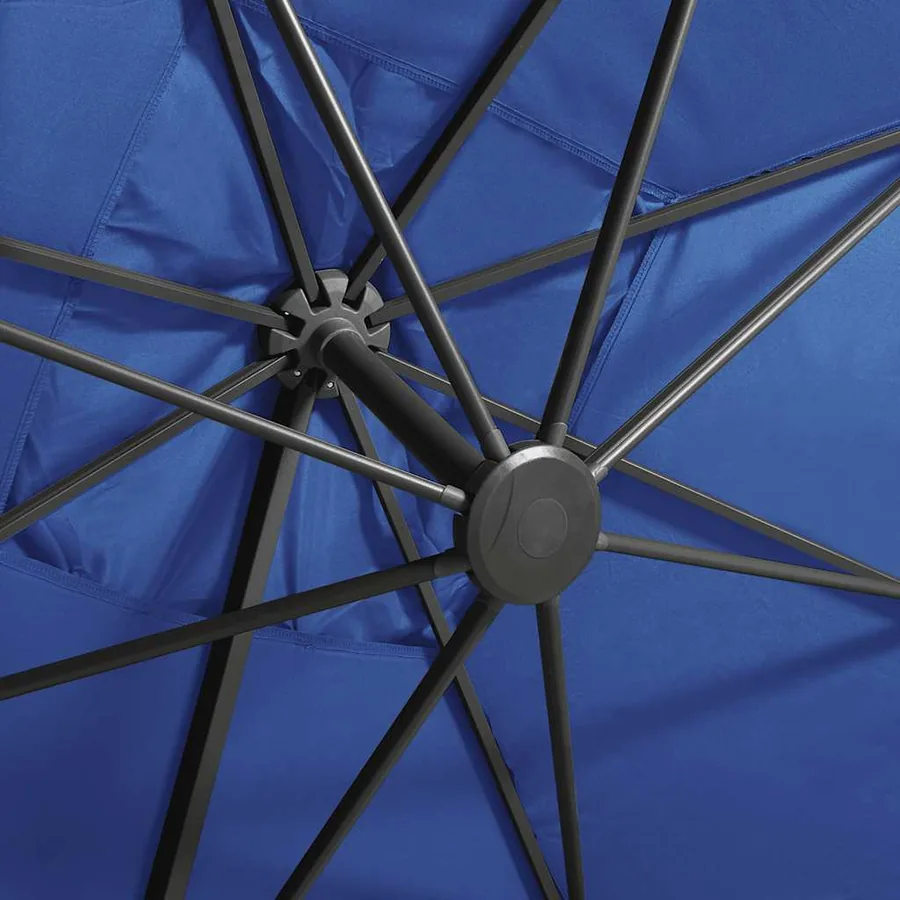 Parasol de jardin en porte-à-faux et mât et lumières LED - 9
