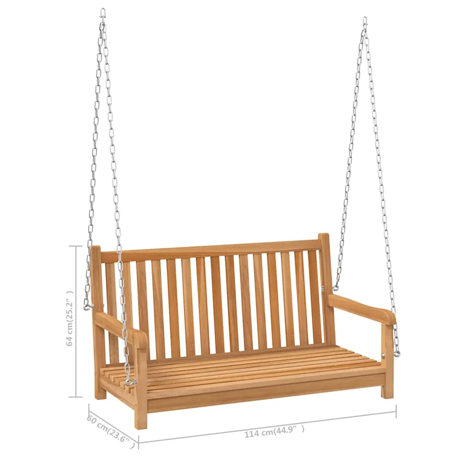 Balancelle Bois de teck massif 114x60x64 cm - 8