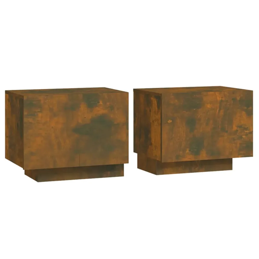 Table de chevet Chêne fumé 100x35x40 cm Bois d'ingénierie - 2