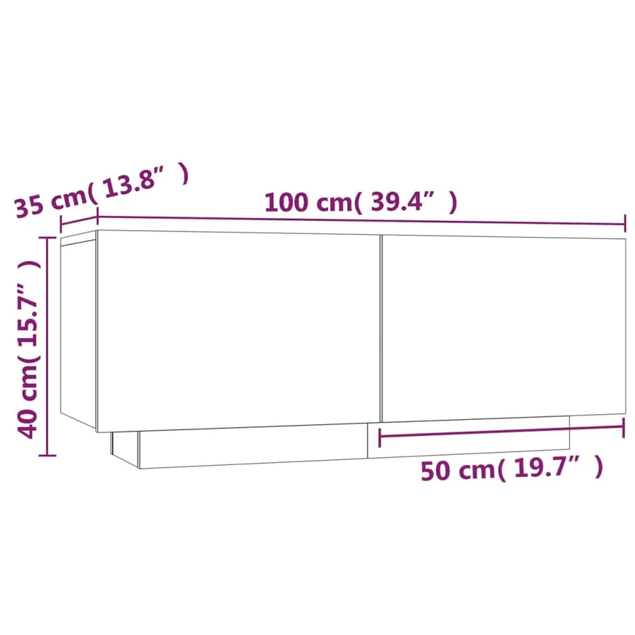 Table de chevet Chêne fumé 100x35x40 cm Bois d'ingénierie - 5