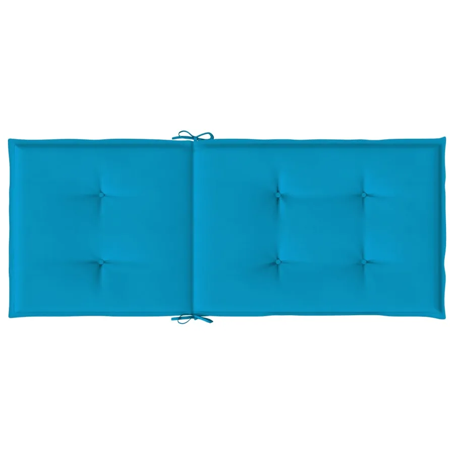 Coussins de chaise de jardin à dossier haut lot de 2 bleu tissu - 7