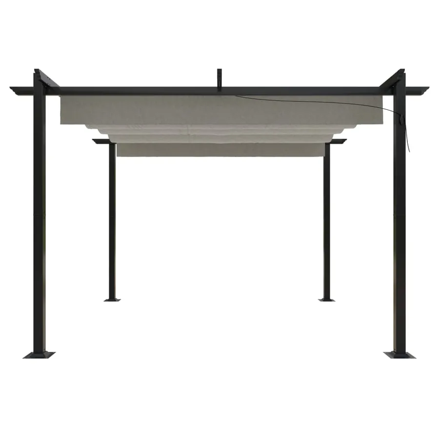 Tonnelle de jardin avec toit rétractable 3x3 m Crème - 4