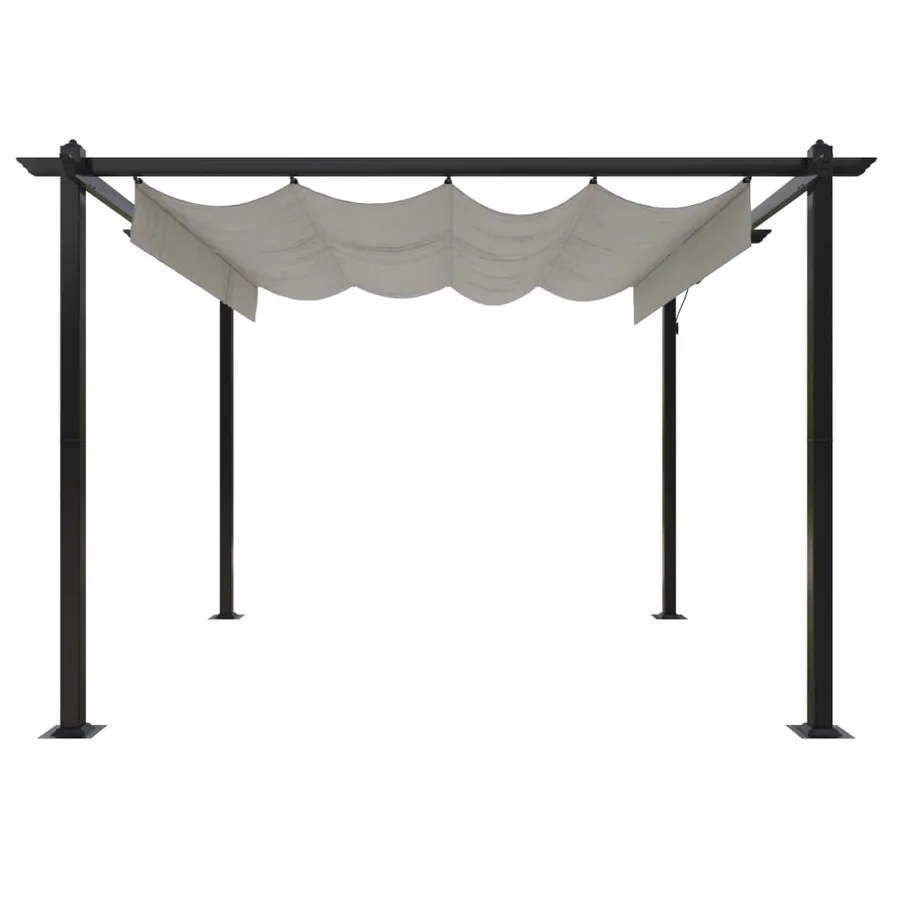 Tonnelle de jardin avec toit rétractable 3x3 m Crème - 5