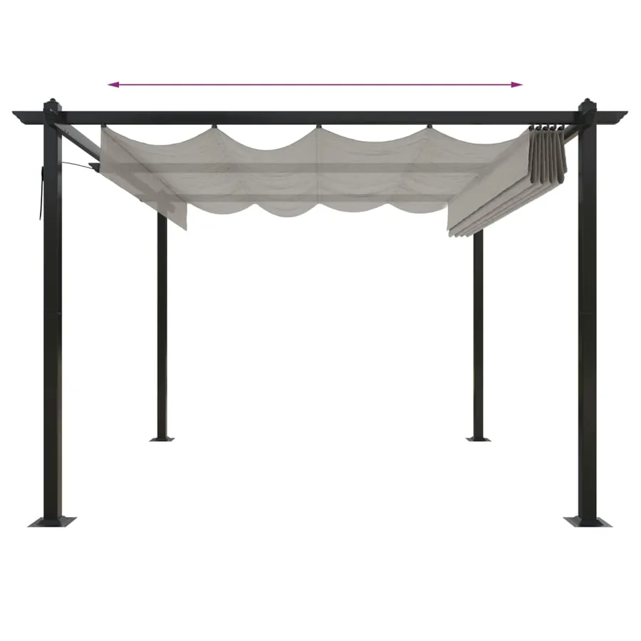 Tonnelle de jardin avec toit rétractable 3x3 m Crème - 6