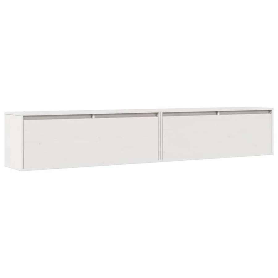 Armoires murales 2 pcs Blanc 100x30x35 cm Bois de pin massif - 2