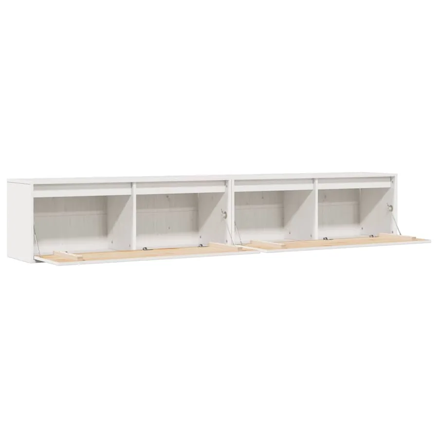 Armoires murales 2 pcs Blanc 100x30x35 cm Bois de pin massif - 4