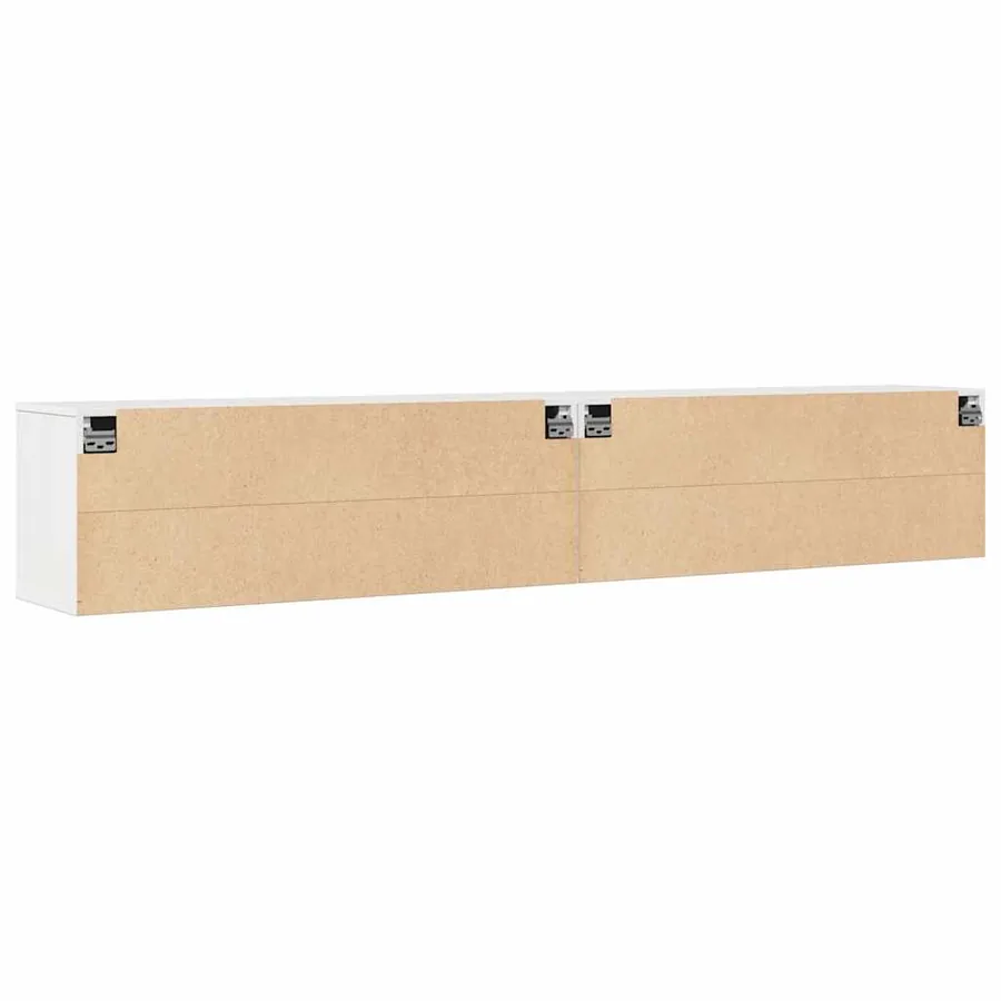 Armoires murales 2 pcs Blanc 100x30x35 cm Bois de pin massif - 6
