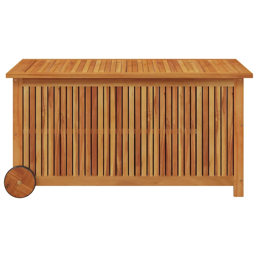 Boîte de rangement de jardin avec roues 113x50x58cm Bois acacia - 4