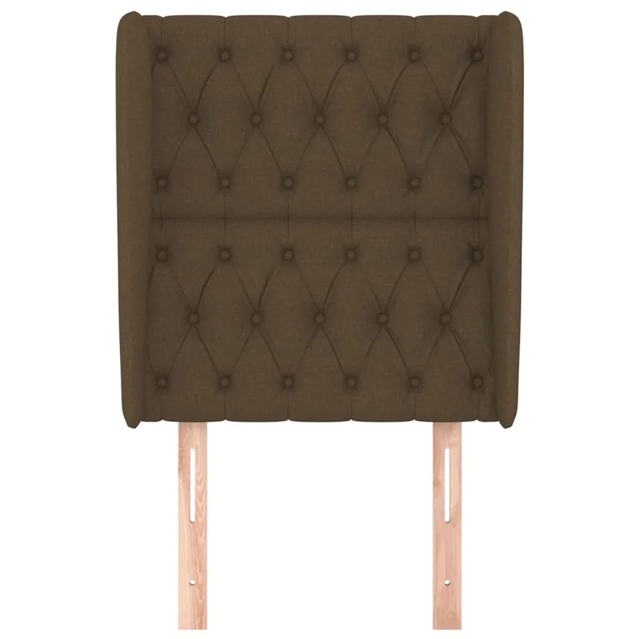 Tête de lit avec oreilles Marron foncé 83x23x118/128 cm Tissu - 3