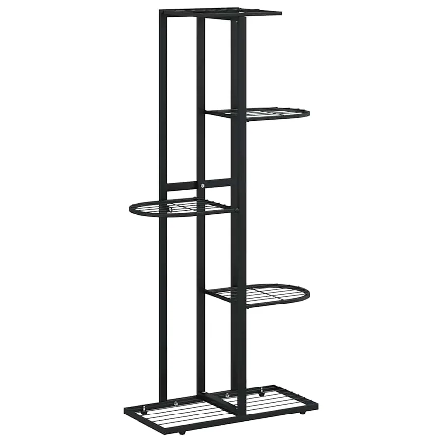 Support pour plantes 5 niveaux 43x22x98 cm Noir Métal - 2