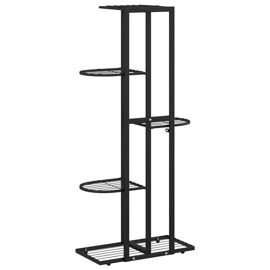 Support pour plantes 5 niveaux 43x22x98 cm Noir Métal - 7