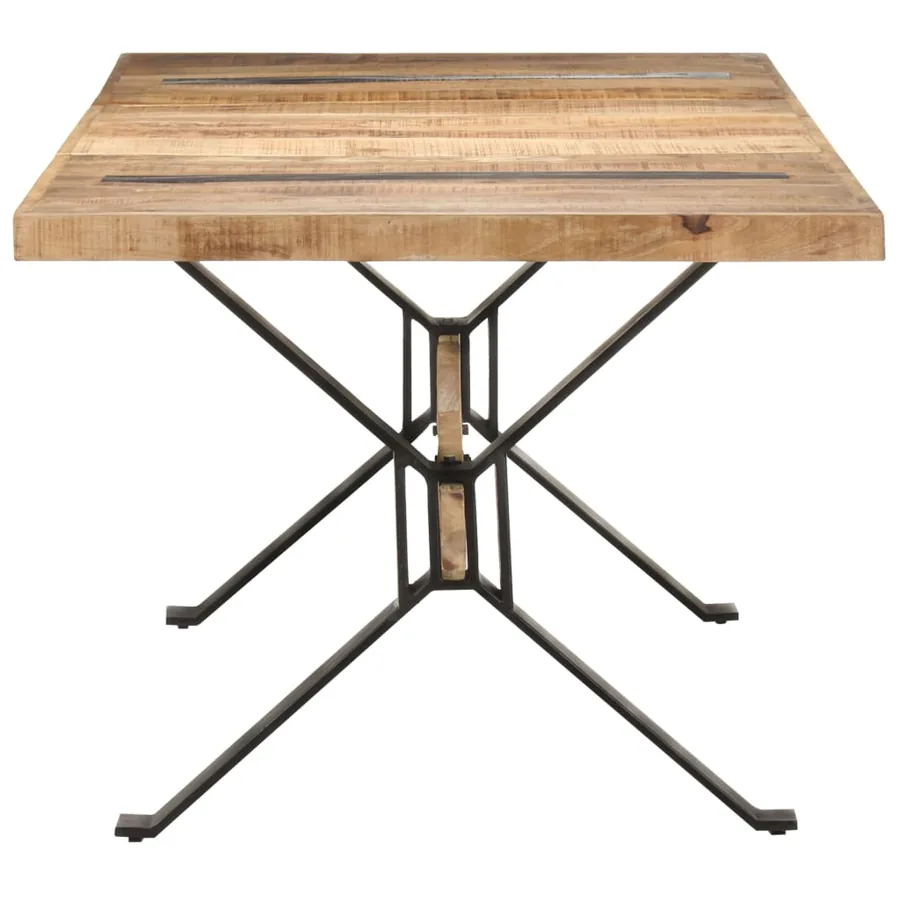 Table de salle à manger 180x90x76 cm Bois de manguier brut - 3