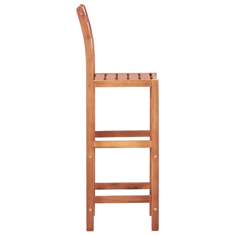 Chaises de bar lot de 4 bois d'acacia solide - 4