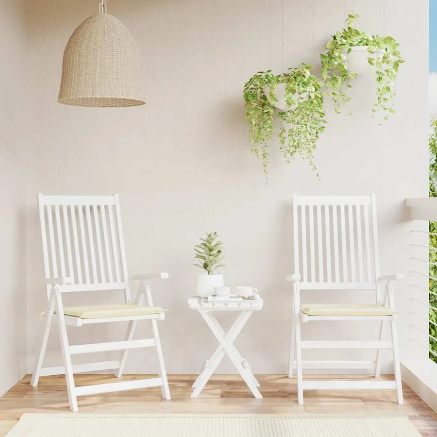 Coussins de chaise jardin lot de 2 crème 40x40x4cm tissu oxford