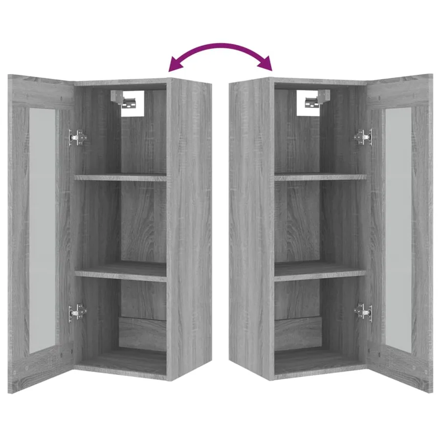 Armoire murale suspendue Sonoma gris 34,5x34x90 cm - 10