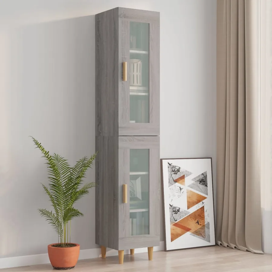 Armoire murale suspendue Sonoma gris 34,5x34x90 cm - 3