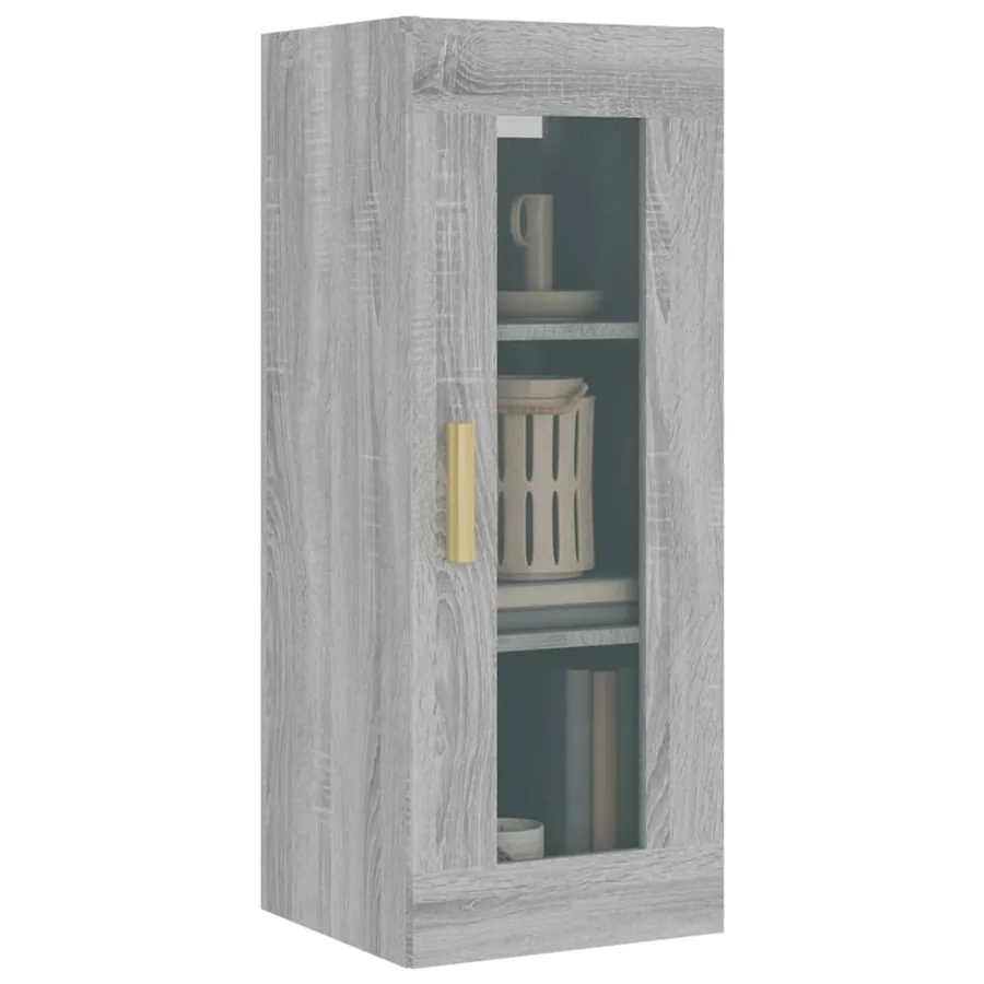Armoire murale suspendue Sonoma gris 34,5x34x90 cm - 5
