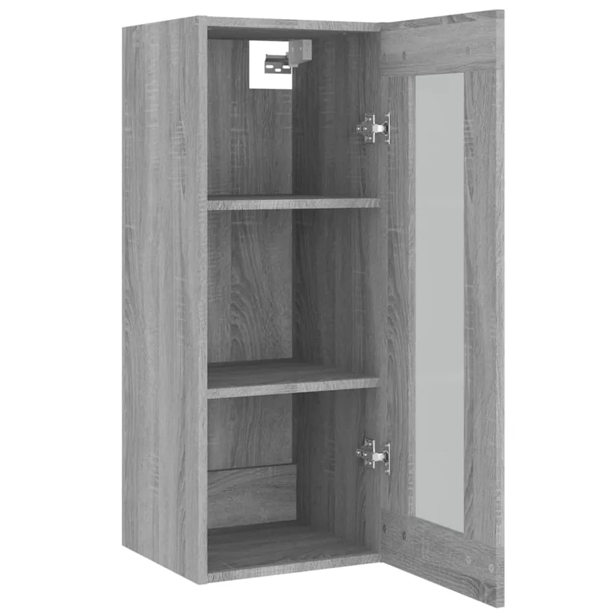 Armoire murale suspendue Sonoma gris 34,5x34x90 cm - 9