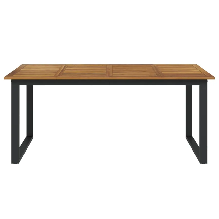 Table de jardin et pieds en forme de U 180x90x75 cm bois acacia - 3