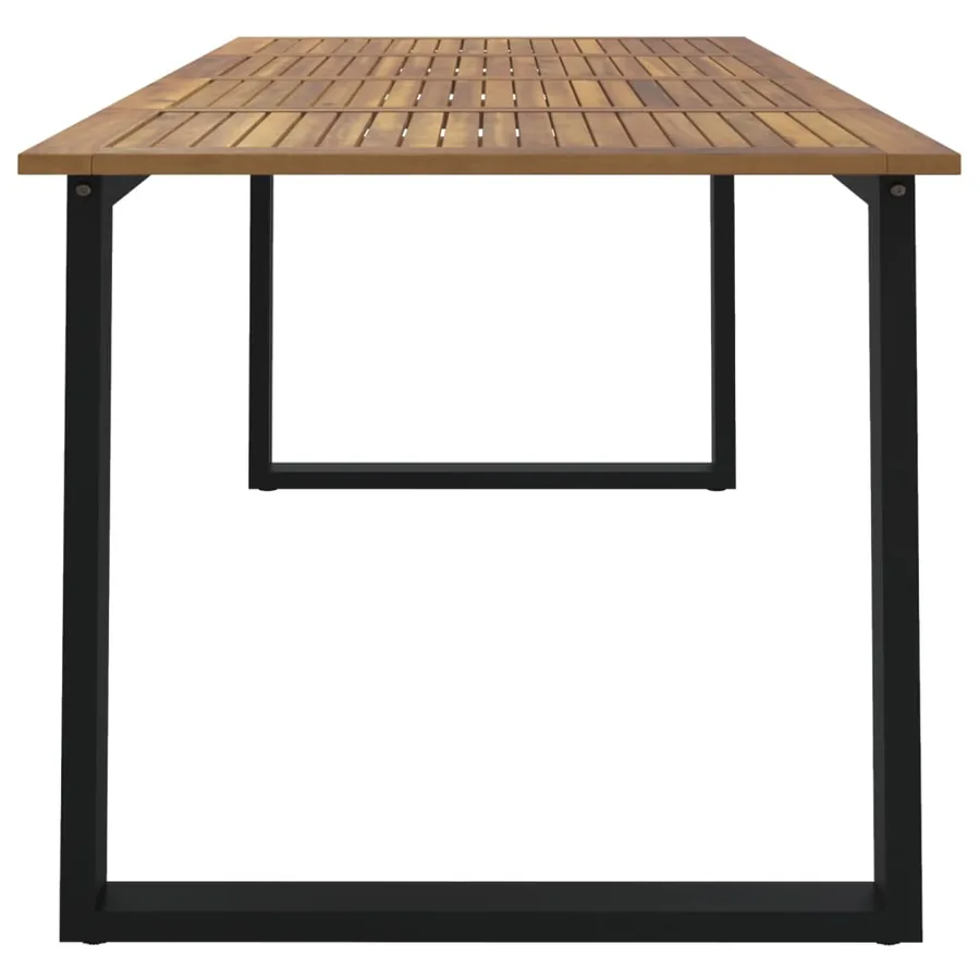 Table de jardin et pieds en forme de U 180x90x75 cm bois acacia - 4