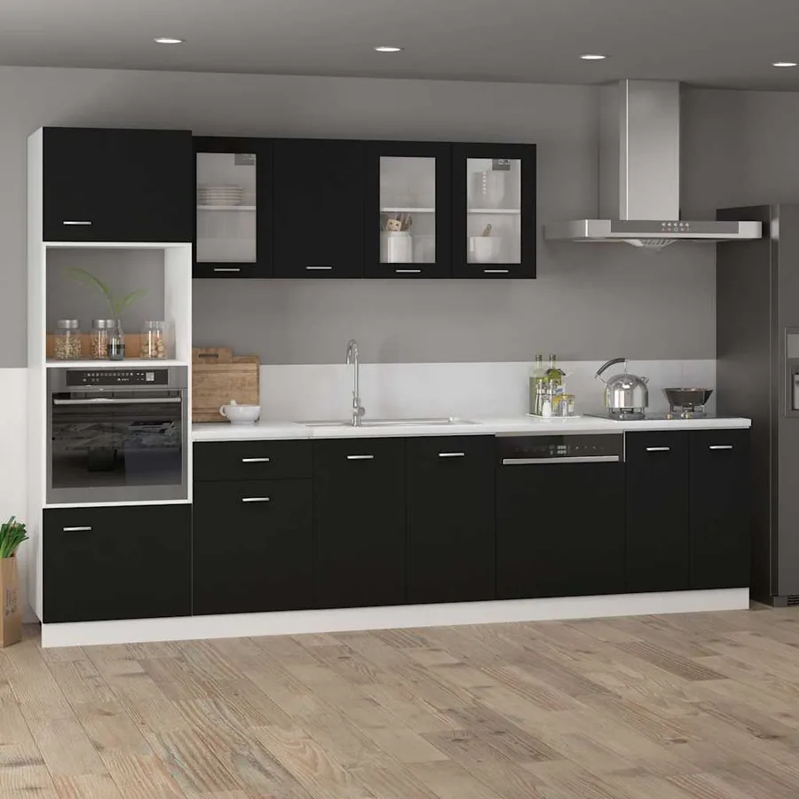 Meuble bas "Lyon" Noir 60 x 46 x 81,5 cm Bois d'ingénierie - 3