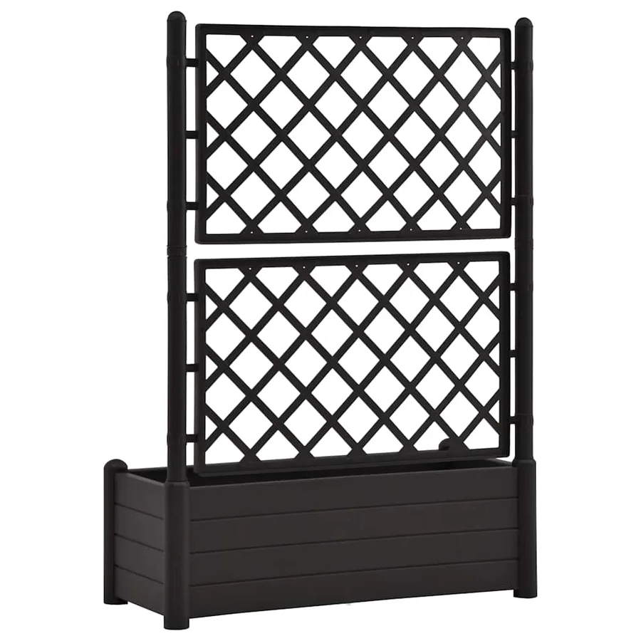 Jardinière avec treillis 100x43x142 cm PP Anthracite - 6