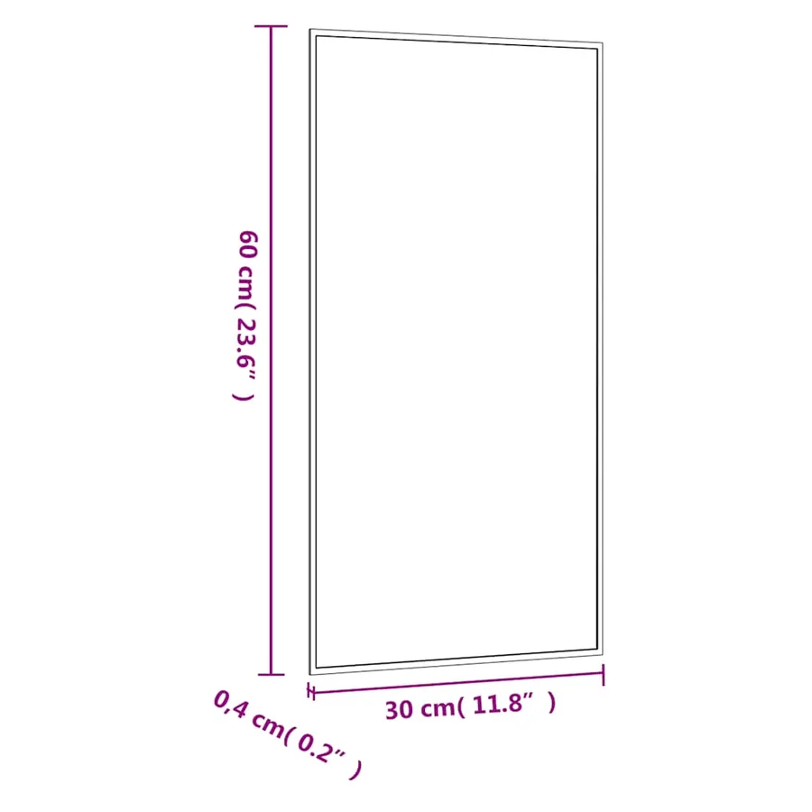 Miroir mural 30x60 cm verre rectangulaire - 6