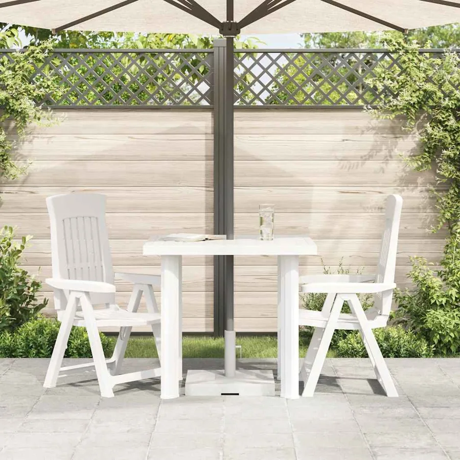 Table de jardin Blanc 80x75x72 cm Plastique - 3