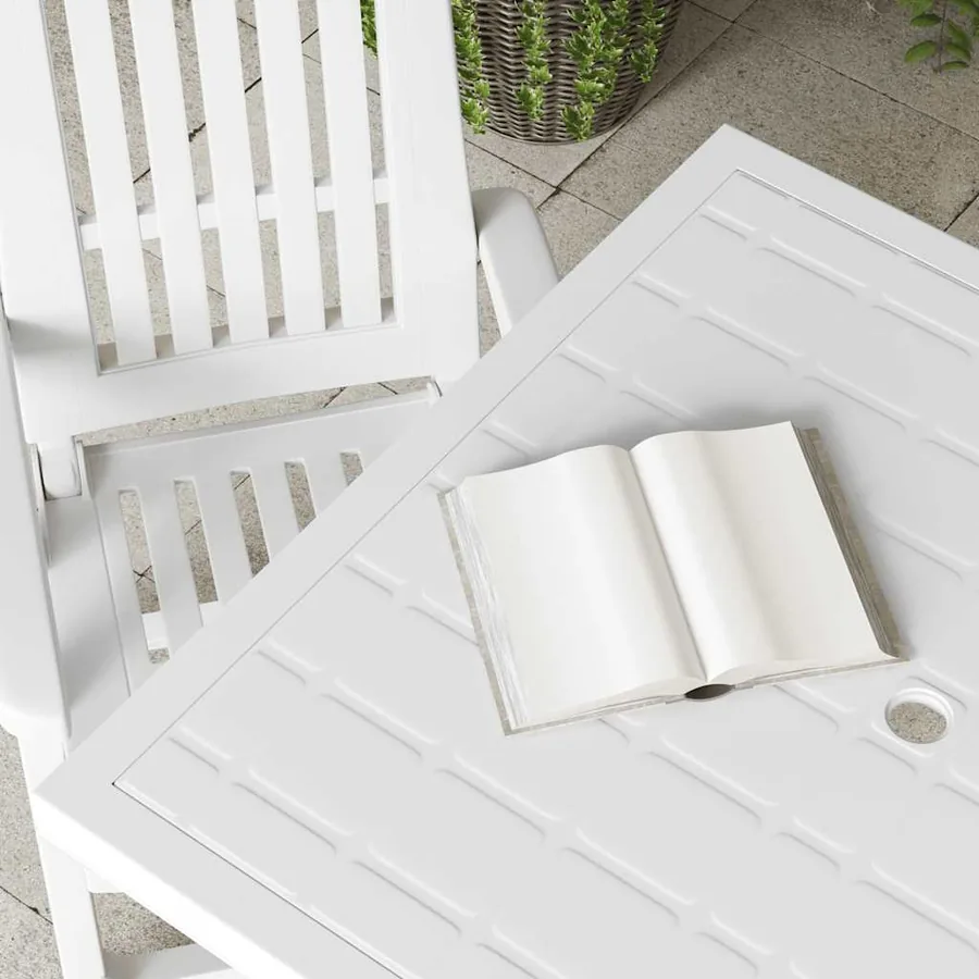 Table de jardin Blanc 80x75x72 cm Plastique - 4
