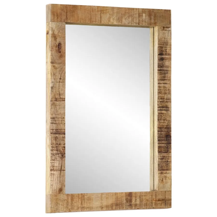 Miroir 70x50 cm bois de manguier massif et verre - 2