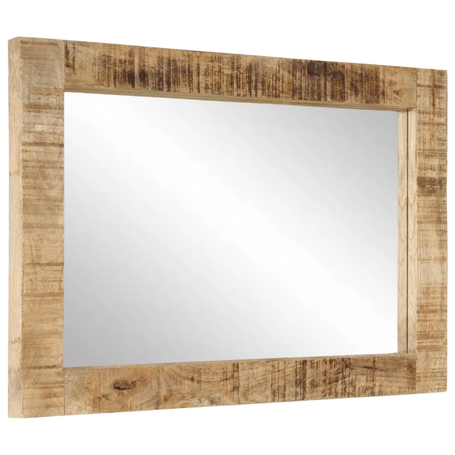 Miroir 70x50 cm bois de manguier massif et verre - 3