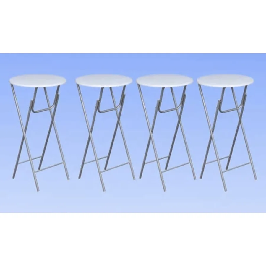 Table de bar 4 pcs avec dessus de table en MDF Blanc - 2