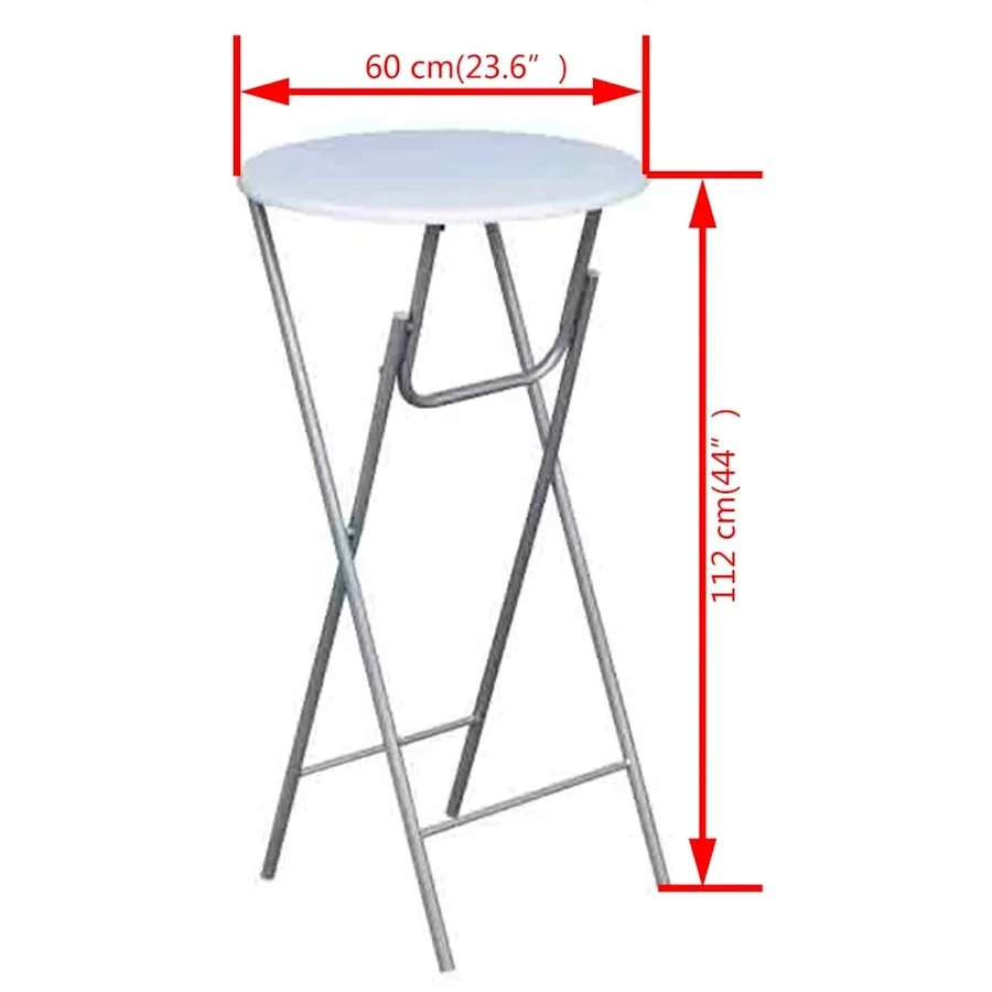 Table de bar 4 pcs avec dessus de table en MDF Blanc - 5