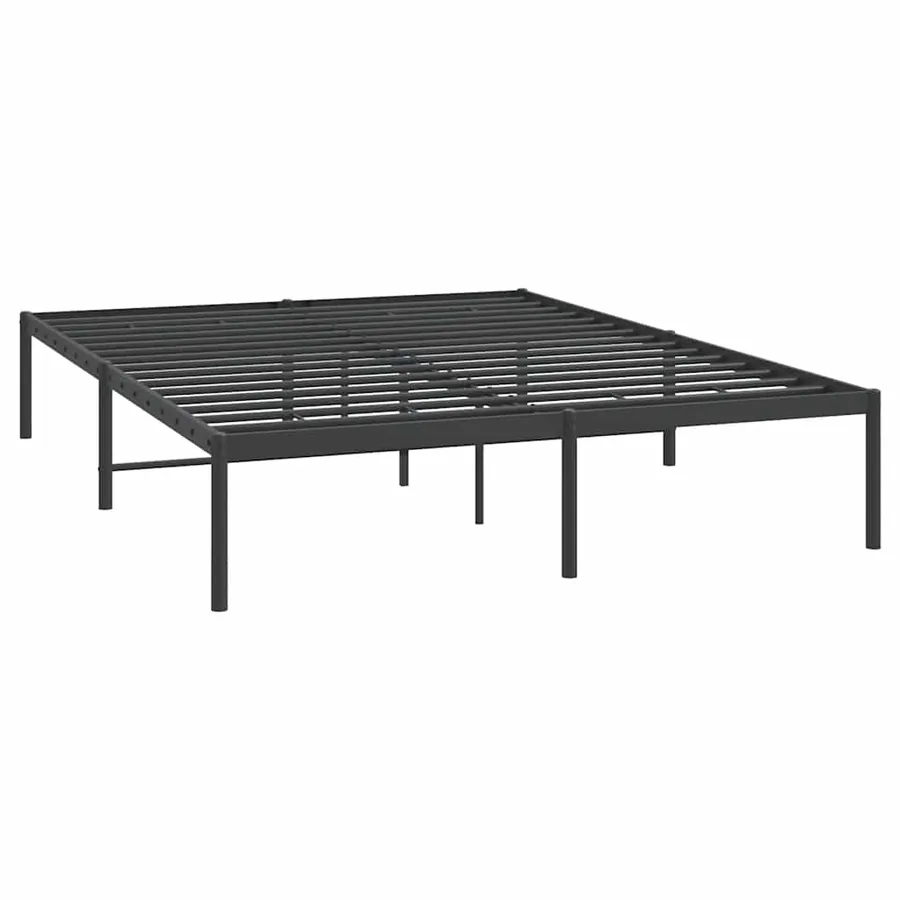 Cadre de lit métal sans matelas noir 140x190 cm - 3