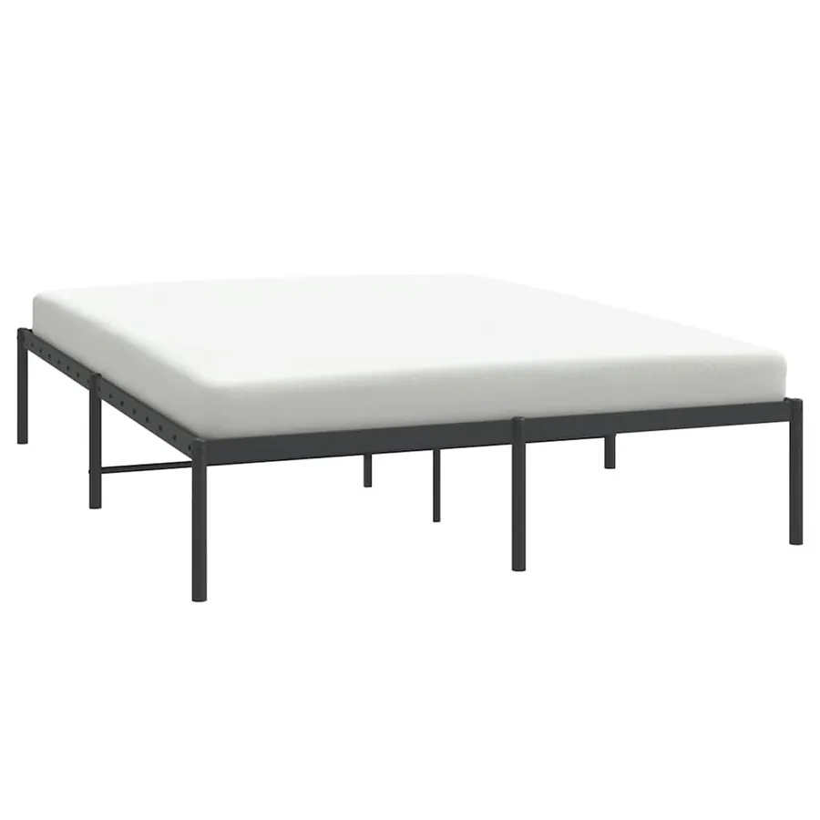 Cadre de lit métal sans matelas noir 140x190 cm - 4