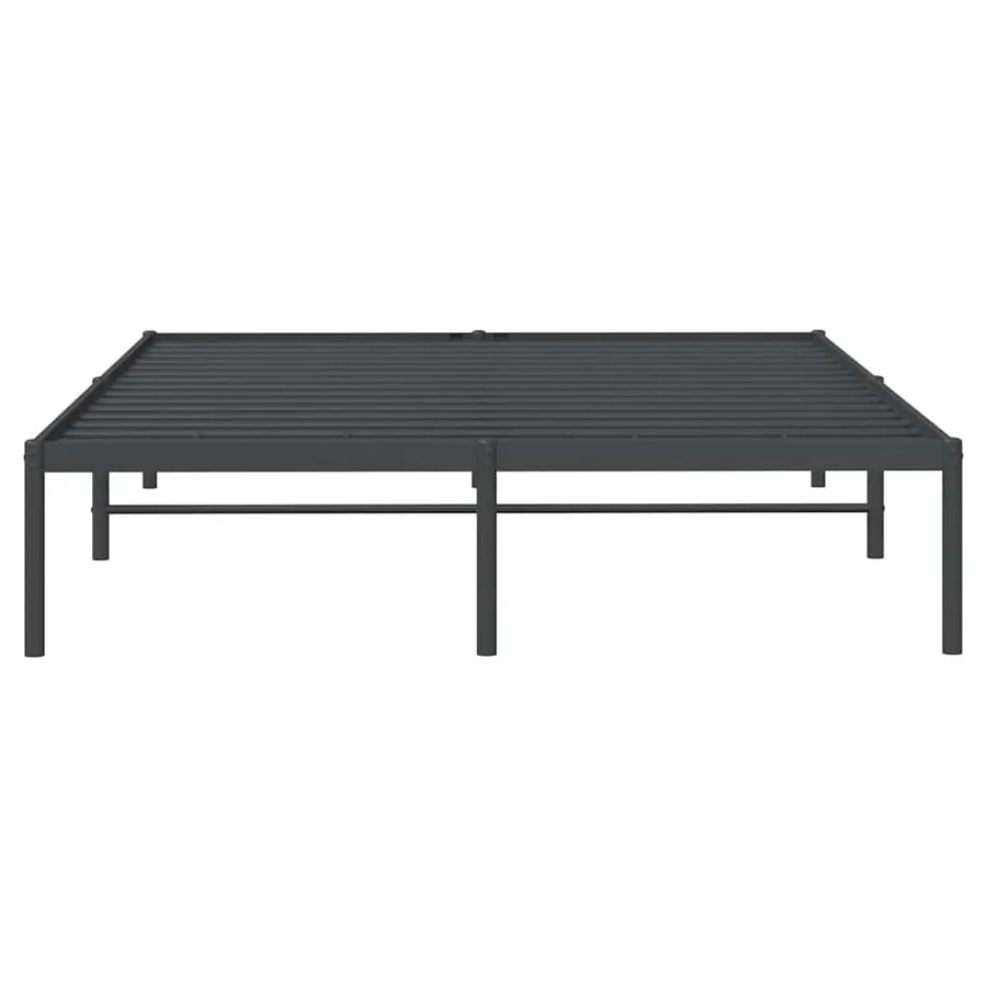 Cadre de lit métal sans matelas noir 140x190 cm - 5
