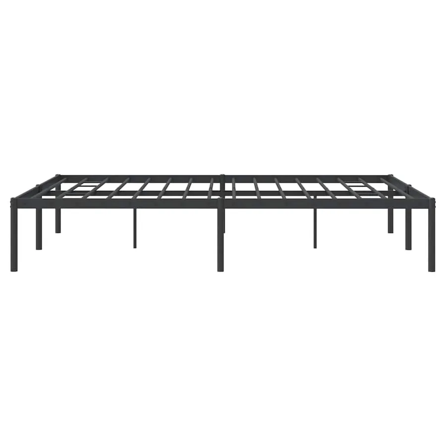 Cadre de lit métal sans matelas noir 140x190 cm - 6
