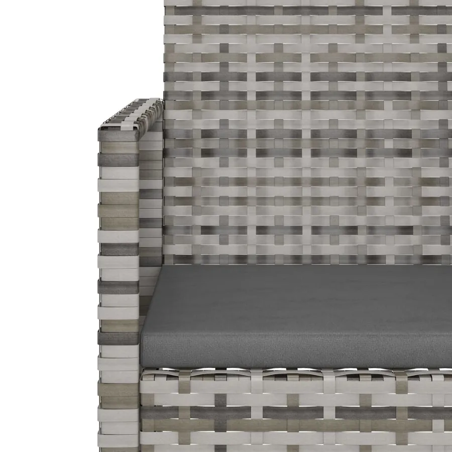 Fauteuil de jardin avec coussin Gris Résine tressée - 7