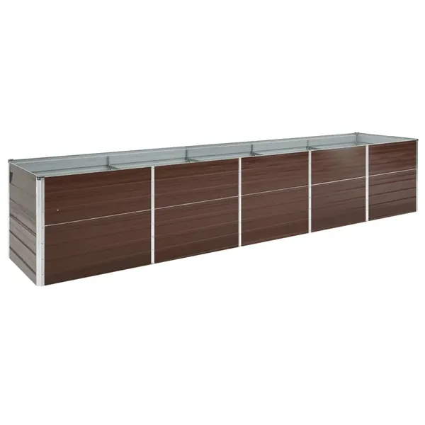 Lit surélevé de jardin Acier galvanisé 400x80x77 cm Marron