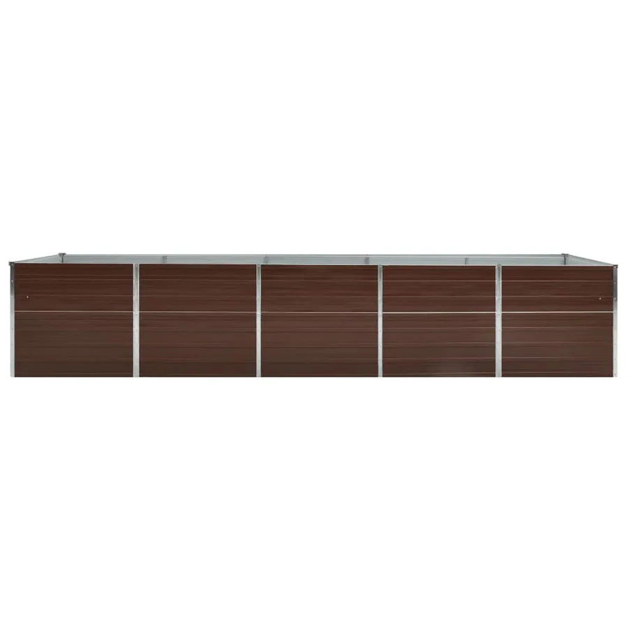 Lit surélevé de jardin Acier galvanisé 400x80x77 cm Marron - 3