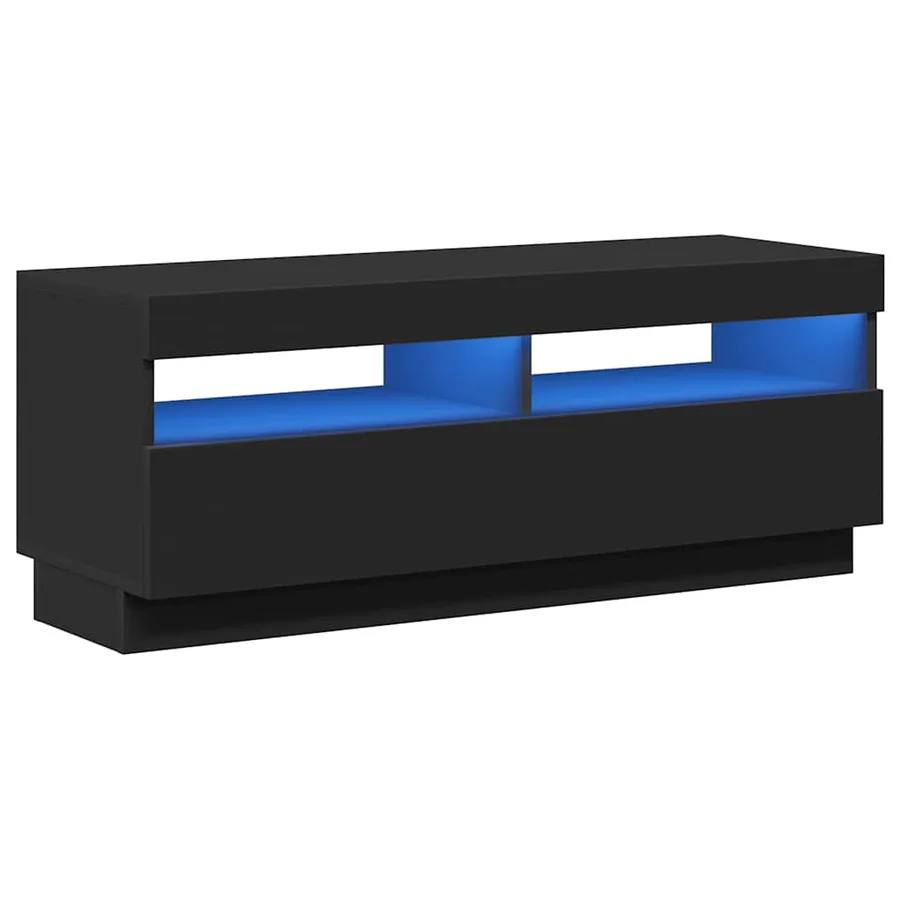 Meuble TV avec lumières LED noir 100x35x40 cm - 2