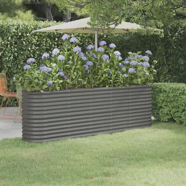 Lit surélevé de jardin Acier galvanisé 224x40x68 cm gris