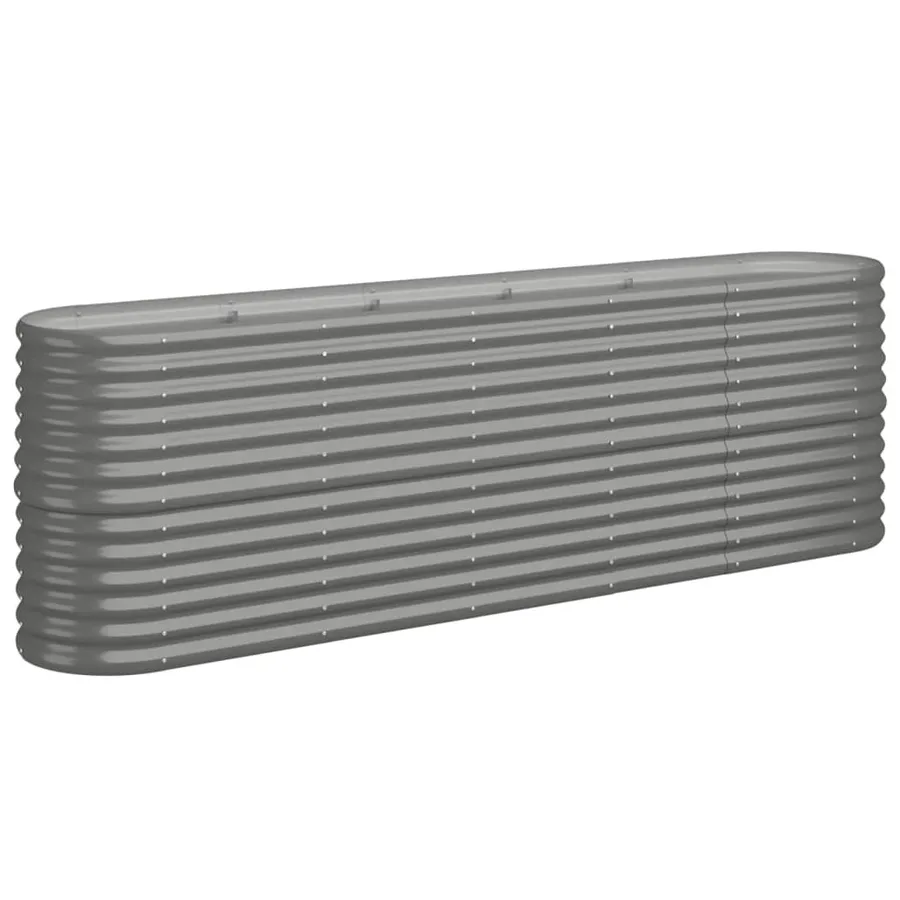 Lit surélevé de jardin Acier galvanisé 224x40x68 cm gris - 2