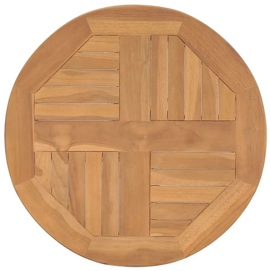 Table de bistro Ø60x75,5 cm bois de teck solide - 4