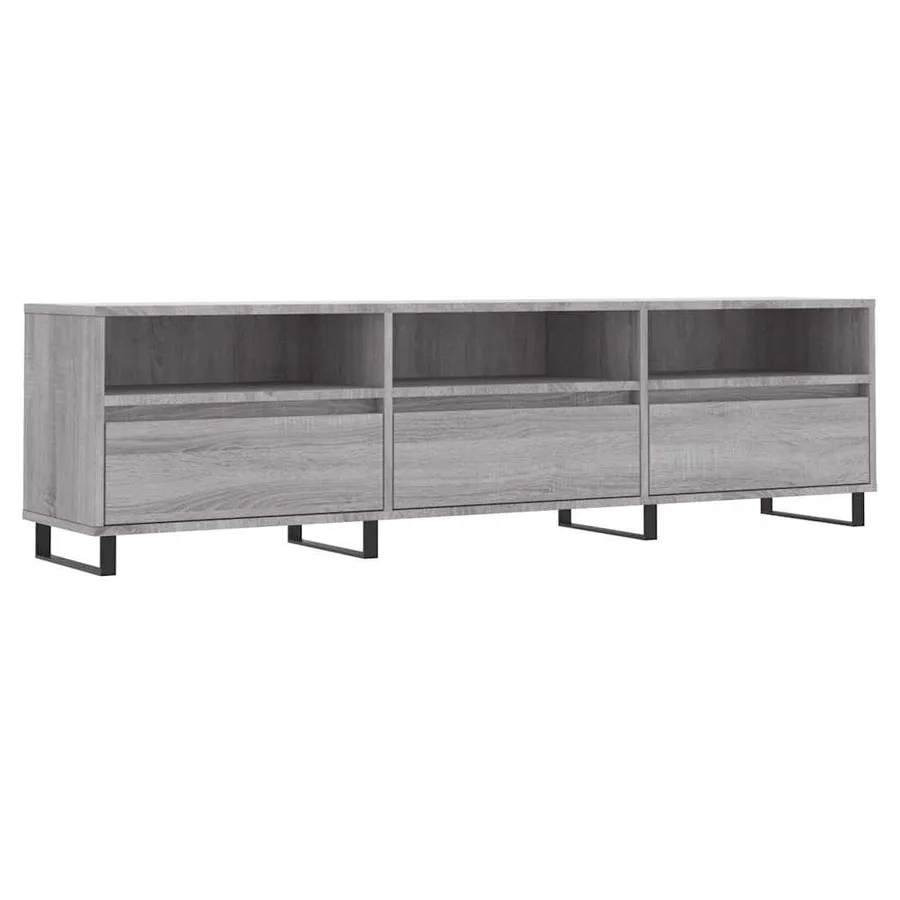Meuble TV sonoma gris 150x30x44,5 cm bois d'ingénierie - 2