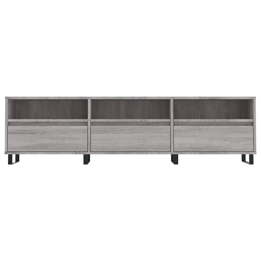 Meuble TV sonoma gris 150x30x44,5 cm bois d'ingénierie - 5