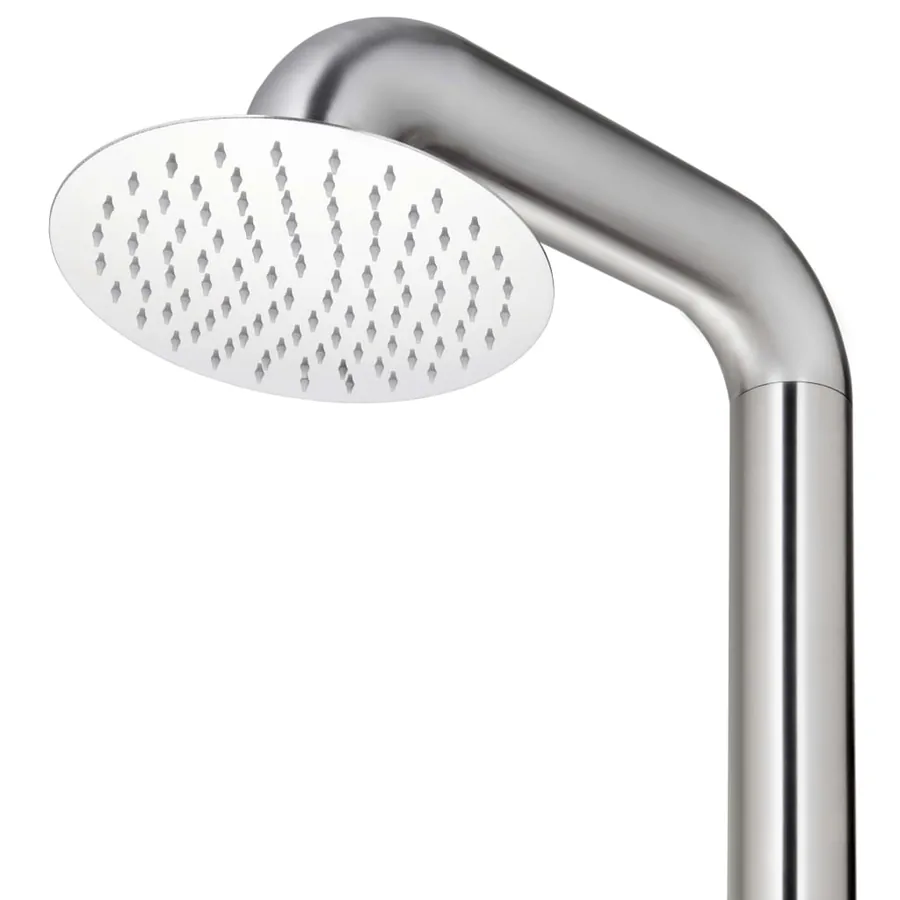 Douche de jardin avec base gris 230 cm Acier inoxydable - 9