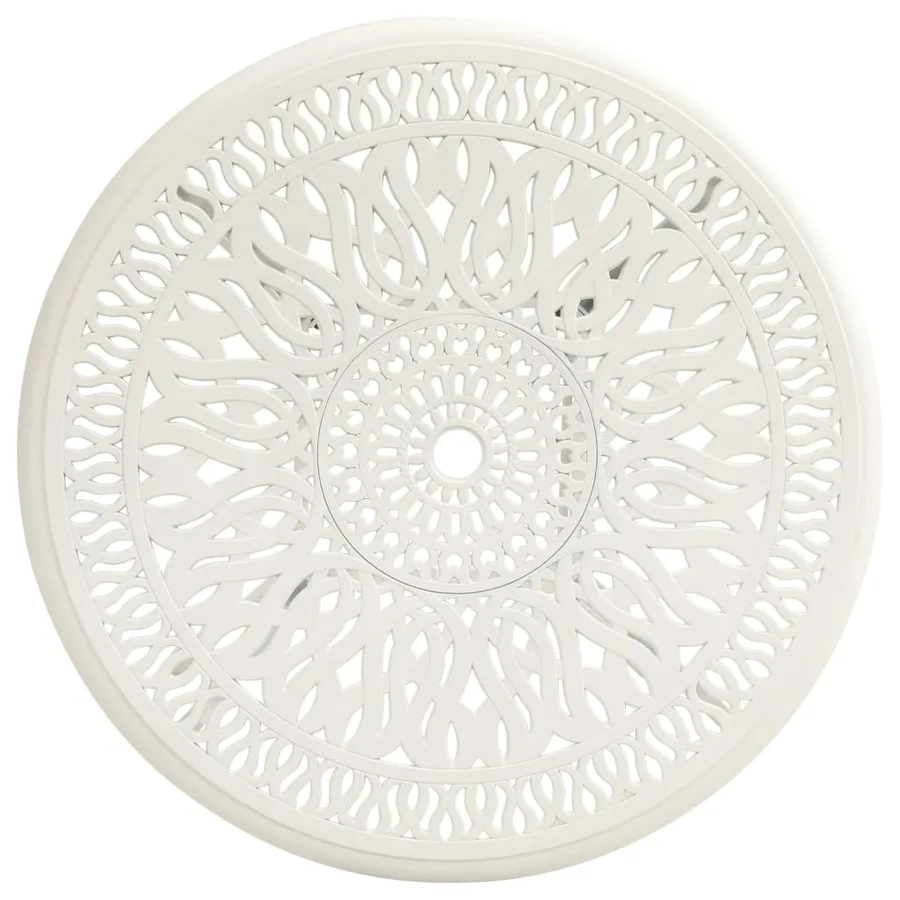 Table de jardin Blanc 90x90x74 cm Aluminium coulé - 3