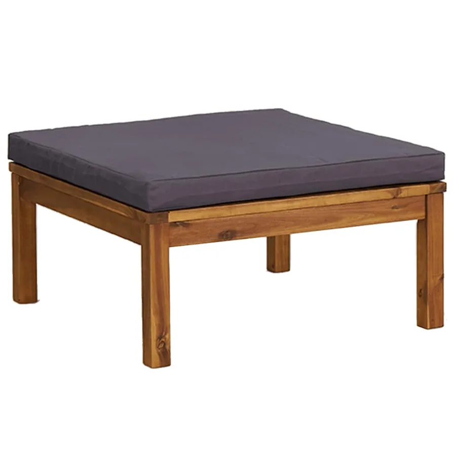 Salon de jardin 3 pcs avec coussins gris foncé Bois d'acacia - 7