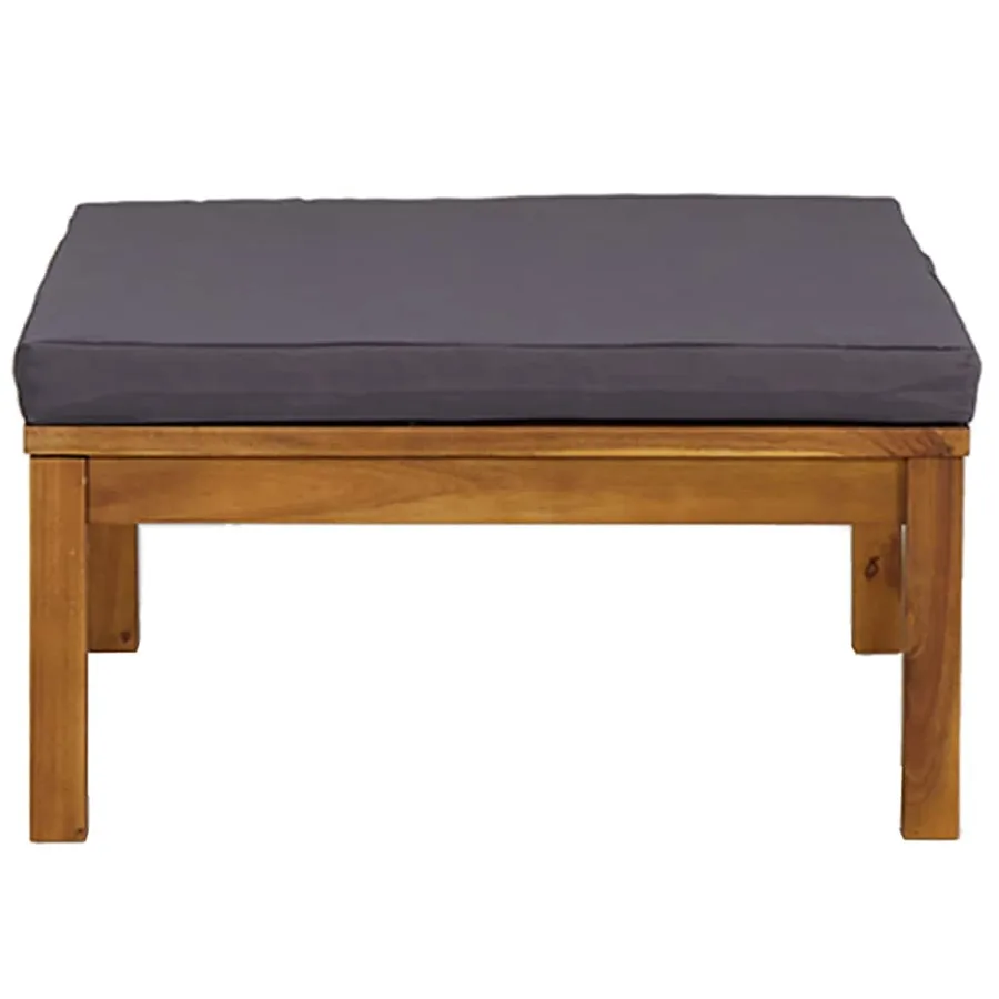 Salon de jardin 3 pcs avec coussins gris foncé Bois d'acacia - 8